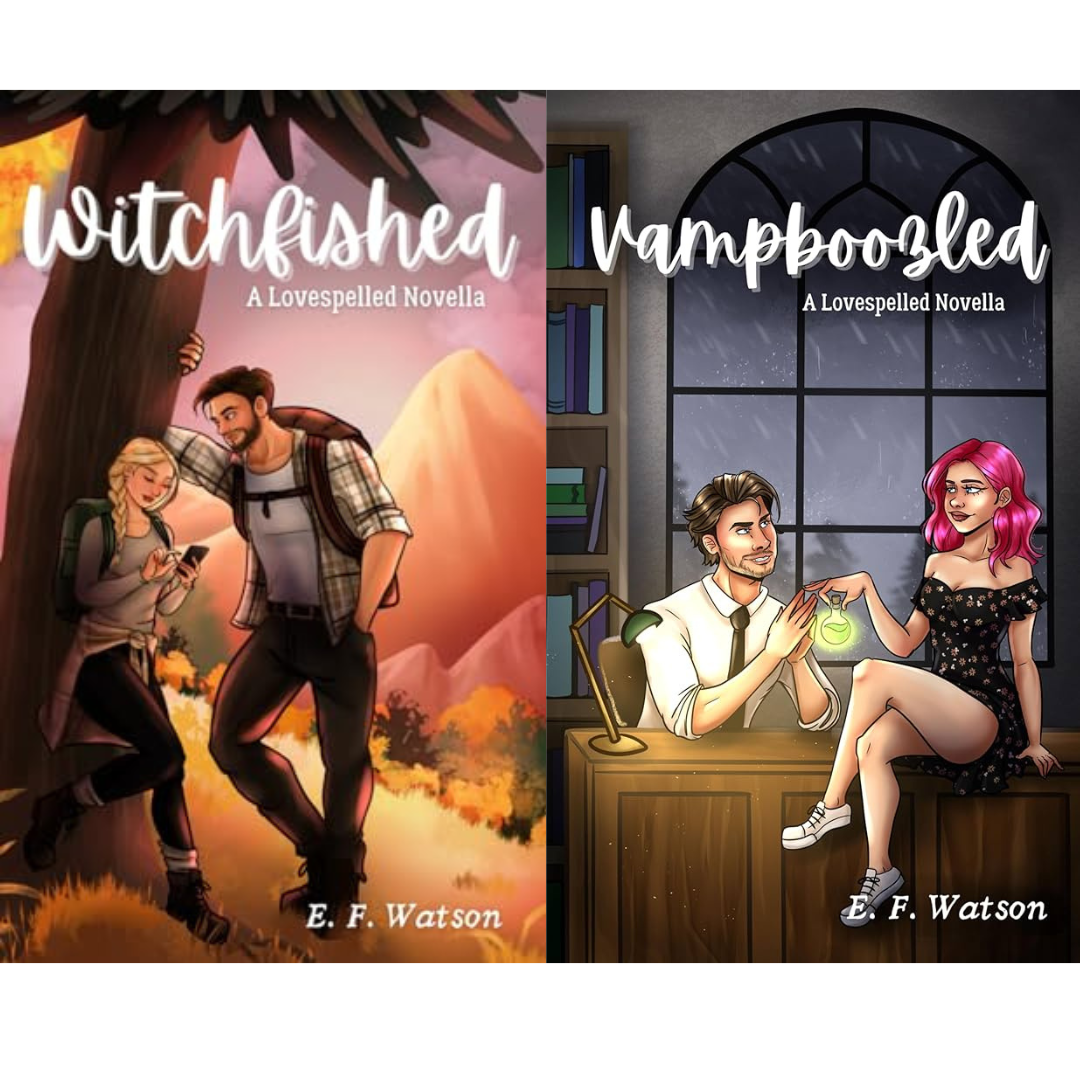 Covers of Witchfished and Vampboozled by E. F. Watson